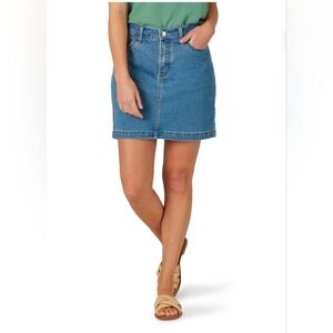 Lee NEW Denim Skort Mid Rise Regular Fit Jean Skirt with Short Lining - Size 22W